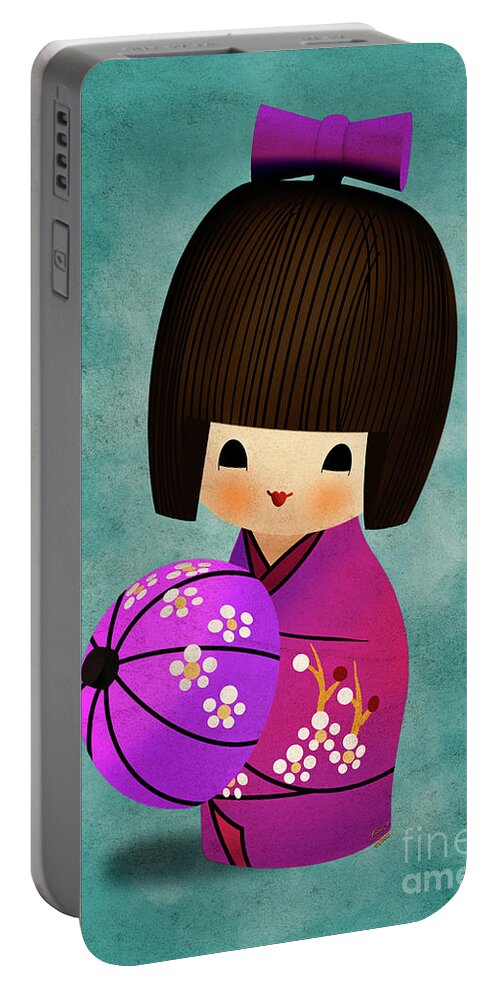 Kimmidoll Portable Battery Charger featuring the digital art Kimmidoll by Marisol VB