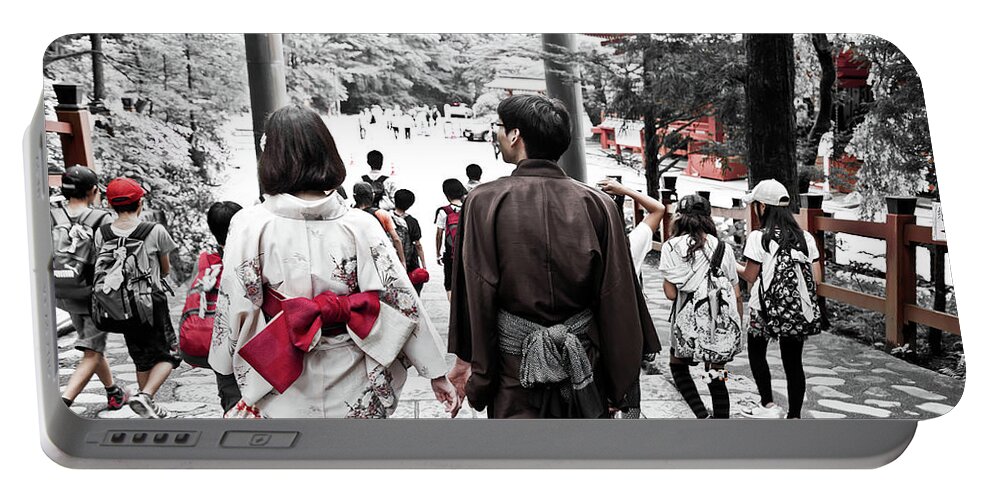 Japan Portable Battery Charger featuring the photograph Kimono in Nikko. Japan by Lie Yim