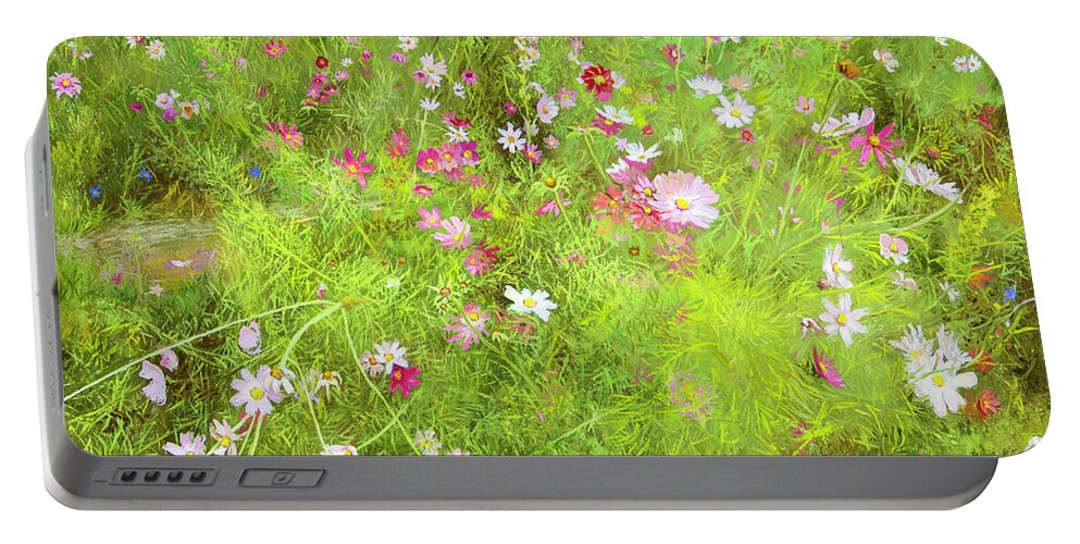 Garden Portable Battery Charger featuring the painting Kim's Garden by Hone Williams