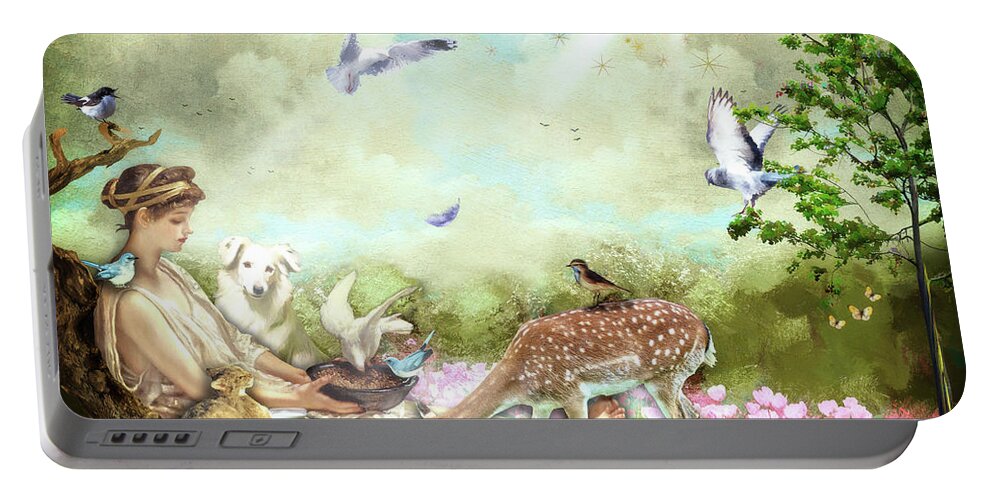 Kindness Portable Battery Charger featuring the digital art Kindness by Diana Haronis