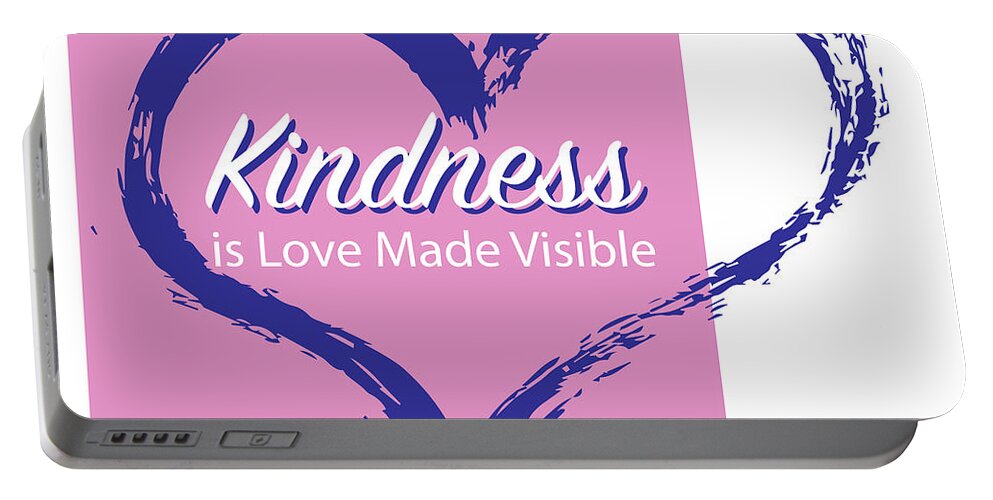 Quote Portable Battery Charger featuring the drawing Kindness is Love by Greg Joens