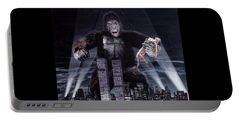 King Kong Portable Battery Charger featuring the painting King Kong 76 by Ben Hagenbush
