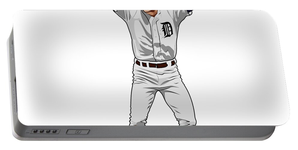  Portable Battery Charger featuring the digital art Kirk Gibson by Nicholas Grunas