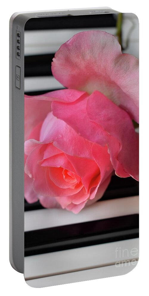 Music Portable Battery Charger featuring the photograph Kiss From A Rose Maria Callas On The Piano by Leonida Arte