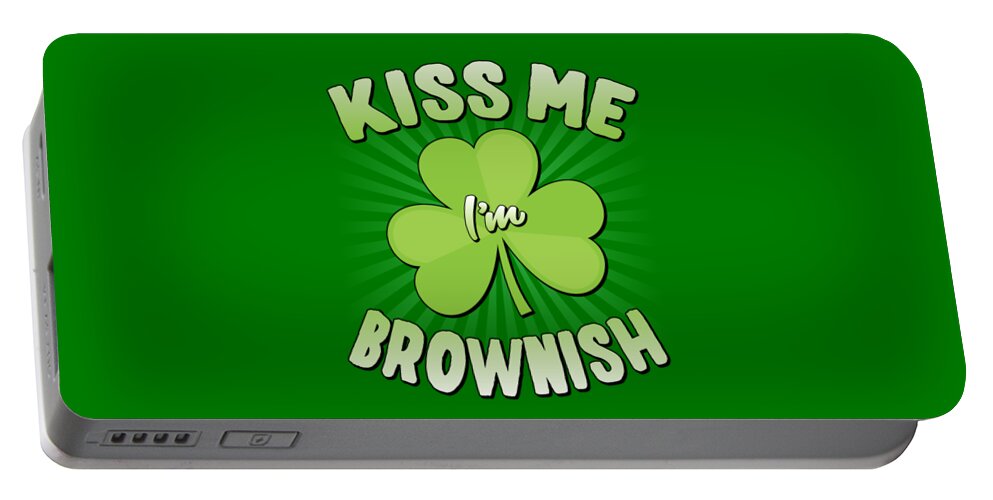 Cool Portable Battery Charger featuring the digital art Kiss Me Im Brownish by Flippin Sweet Gear