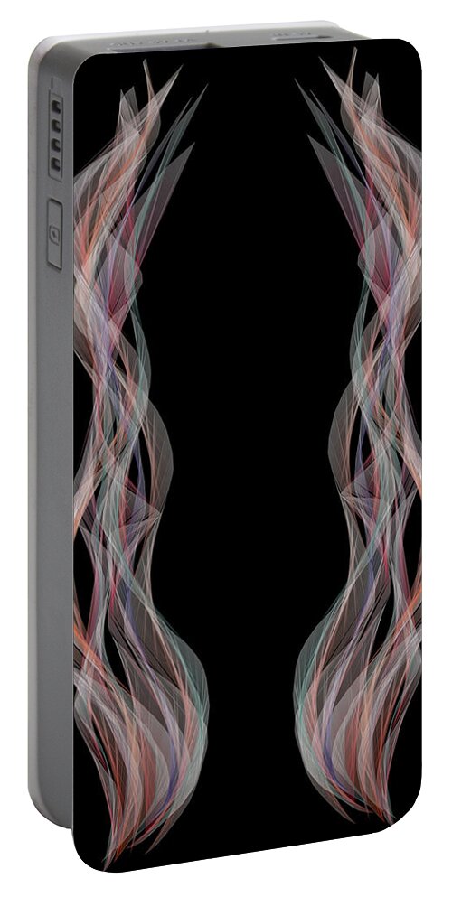 Kosmic Kreation Twin Flames Portable Battery Charger featuring the digital art Kosmic Kreation Twin Flames by Michael Canteen