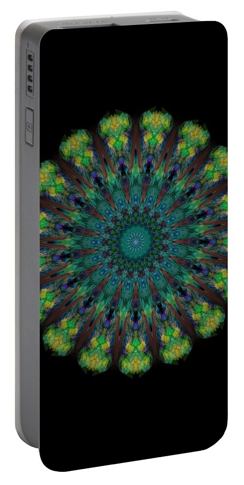 The Kosmic Kreation Tree Mandala Is A Circular Symbol That Is Used To Represent The Interconnectedness Of The Universe. It Is Said To Be A Representation Of The Cosmic Tree Of Life Portable Battery Charger featuring the digital art Kosmic Tree Mandala by Michael Canteen