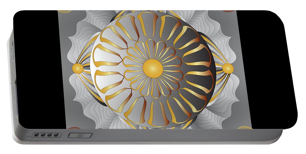 Mandala Portable Battery Charger featuring the digital art Kuklos No 4376 by Alan Bennington