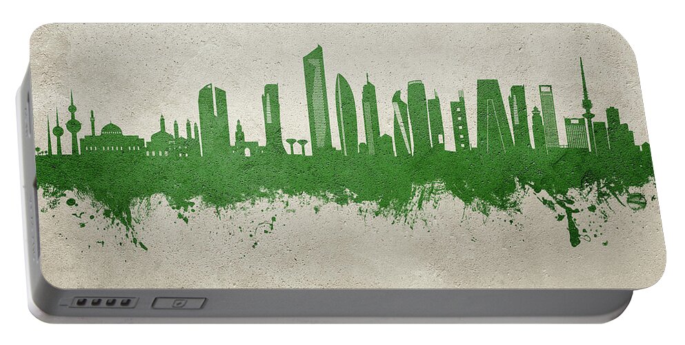 Kuwait City Portable Battery Charger featuring the digital art Kuwait City Skyline #93 by Michael Tompsett