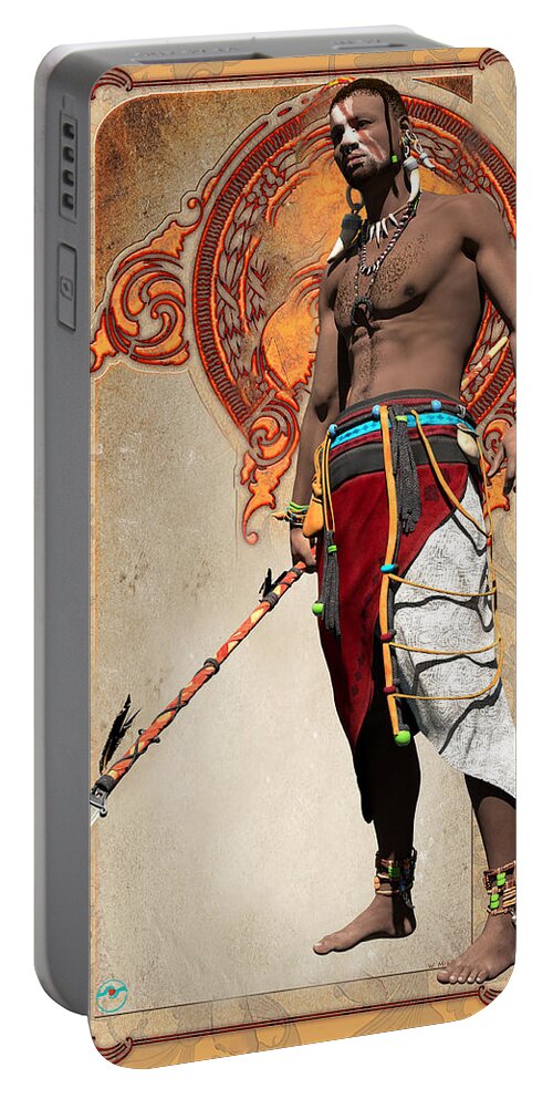 Warrior Portable Battery Charger featuring the digital art Kyrone by Williem McWhorter