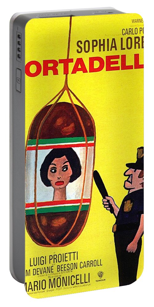 Synopsis Portable Battery Charger featuring the mixed media ''La Mortadella'', 1971, art by Raymond Savignac by Movie World Posters