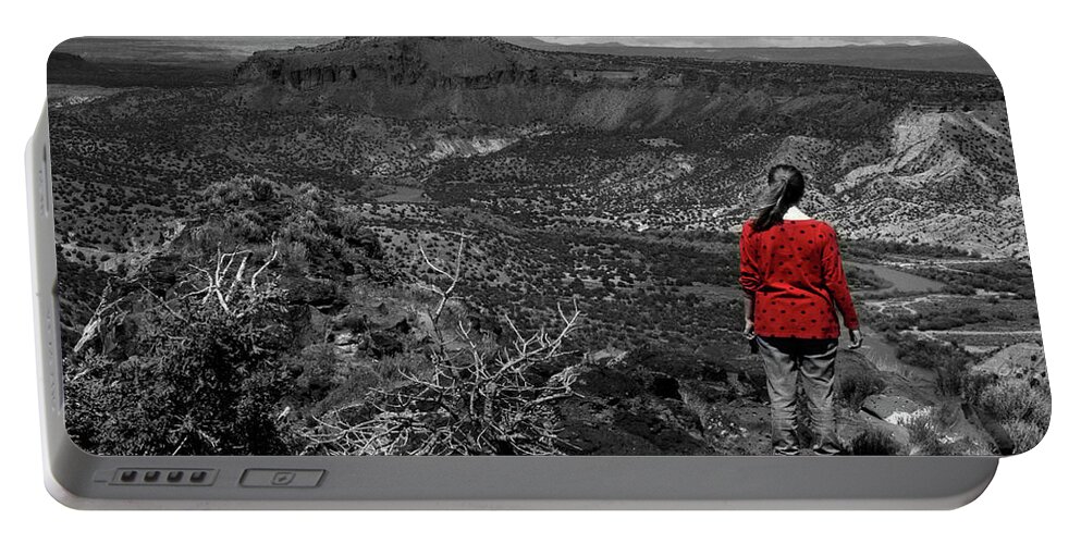 Overlook Park Portable Battery Charger featuring the photograph Lady in Red Jacket by James C Richardson