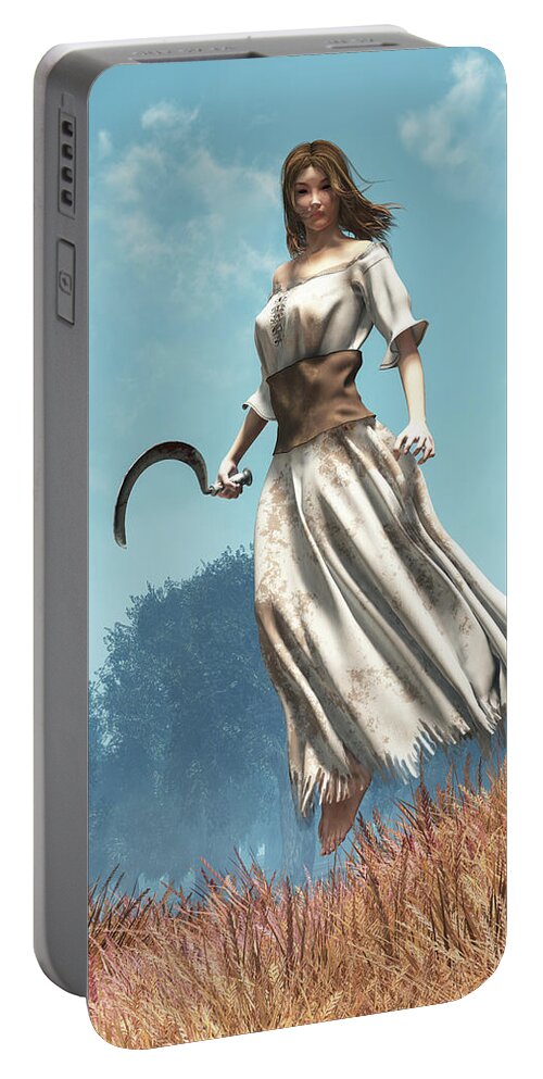 Lady Midday Portable Battery Charger featuring the digital art Lady Midday by Daniel Eskridge