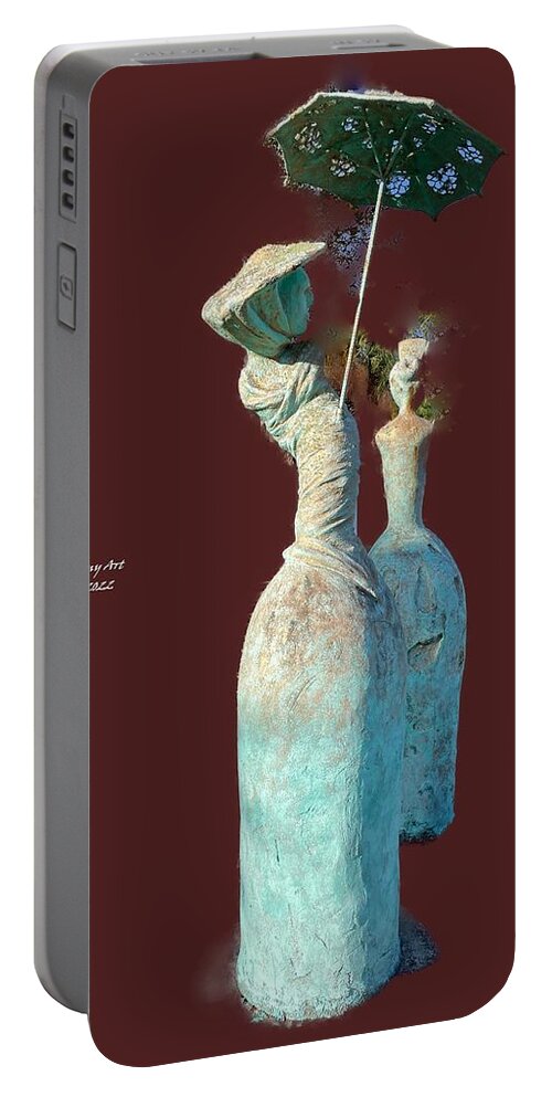 Sculpture Portable Battery Charger featuring the photograph Ladys at the Park by John Anderson