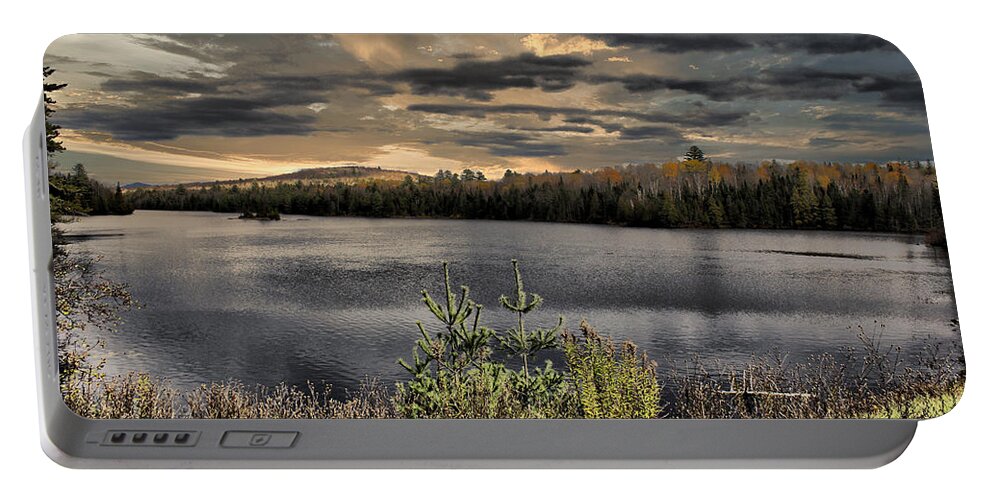Lake Portable Battery Charger featuring the photograph Lake Abanakee Autumn Sunset by Russ Considine