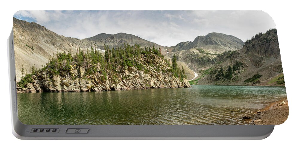 Lake Agnes Portable Battery Charger featuring the photograph Lake Agnes Panorama by Aaron Spong