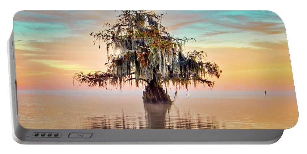 Lake Maurepas Portable Battery Charger featuring the photograph Lake Maurepas in Pastels by Andy Crawford