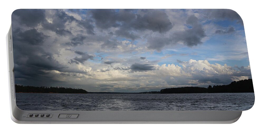 Lake Portable Battery Charger featuring the photograph Lake Sinclair Overdrive Cloudiness by Ed Williams