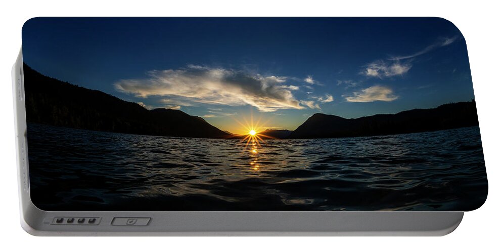 Sunny Portable Battery Charger featuring the photograph Lake Wenatchee Sunset by Pelo Blanco Photo