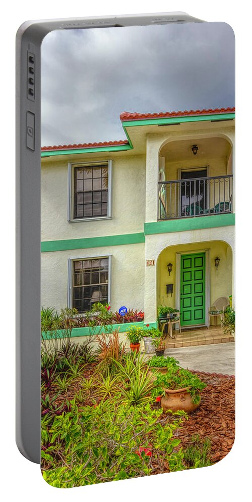 Fence Portable Battery Charger featuring the photograph Lake Worth Beach Home and Cottage Tour 421 North Lakeside Drive by Debra and Dave Vanderlaan