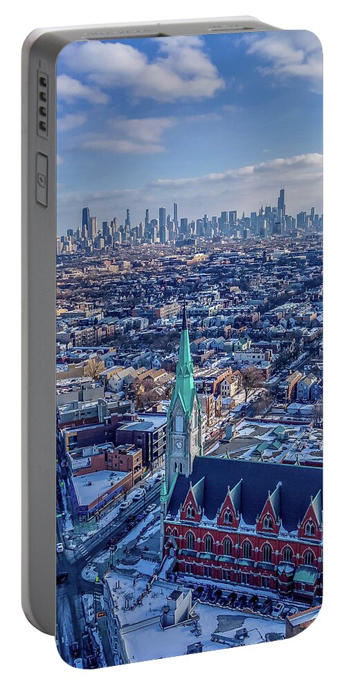 Chicago Portable Battery Charger featuring the photograph Lakeview - ST. ALPHONSUS by Bobby K