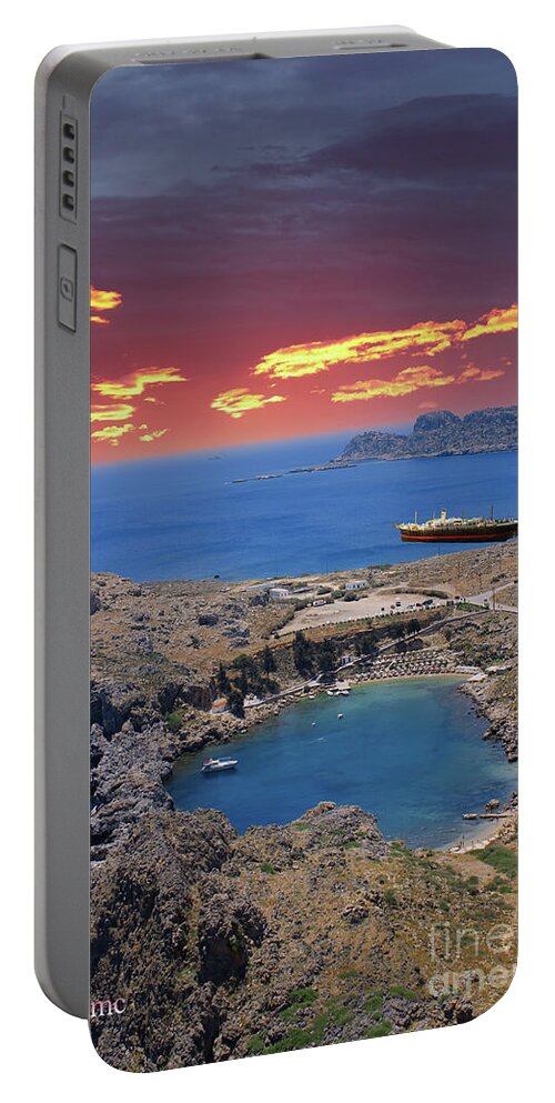 Sky Portable Battery Charger featuring the photograph Land Sea Sky2 by Donna L Munro