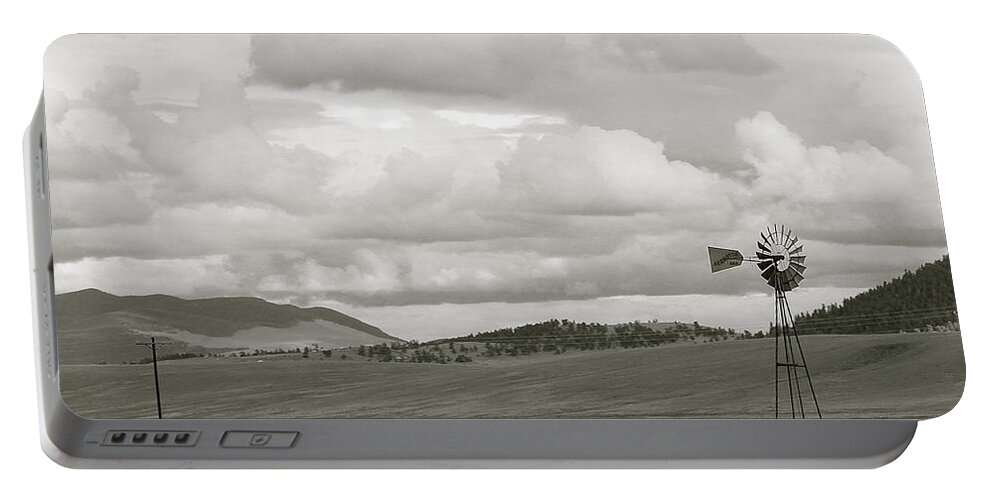 Black And White Portable Battery Charger featuring the photograph Landscape 1 by Carol Jorgensen