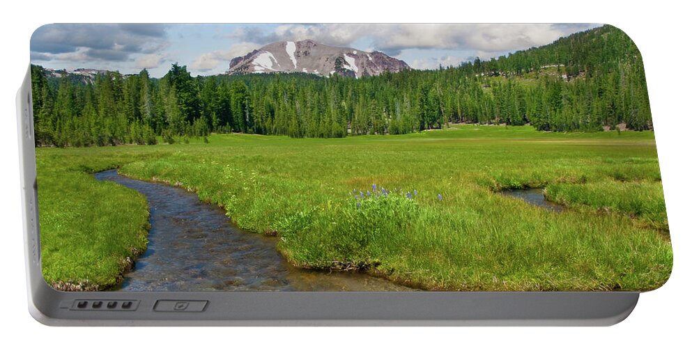 Alpine Portable Battery Charger featuring the photograph Lassen Peak and Kings Creek by Jeff Goulden