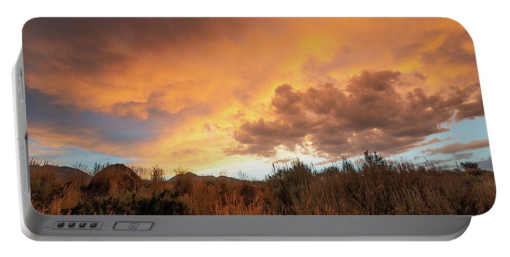 Sunset Portable Battery Charger featuring the photograph Last Light Over the High Desert by Ron Long Ltd Photography