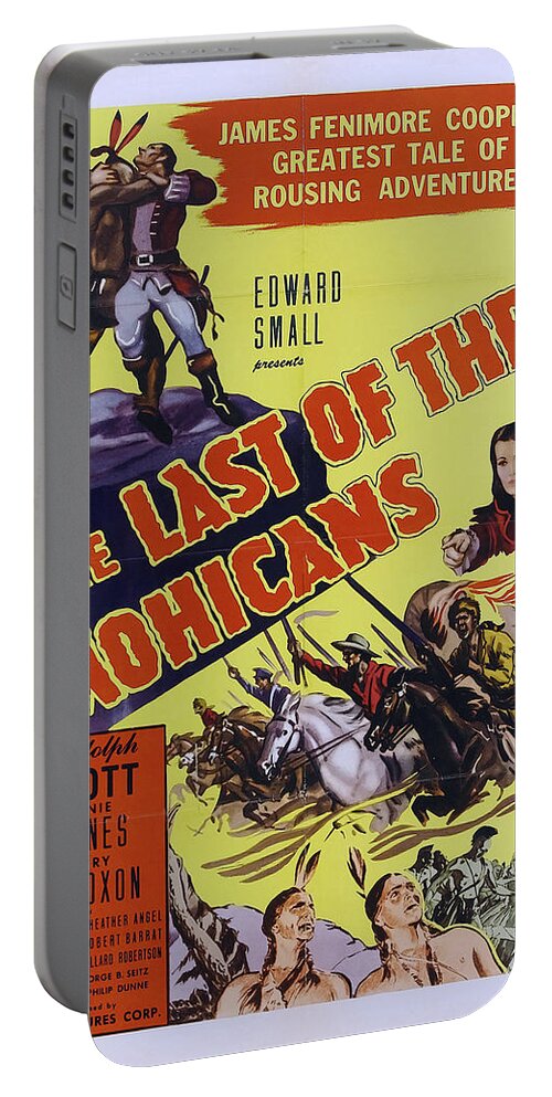 Last Portable Battery Charger featuring the mixed media ''Last of the Mohicans'', with Randolph Scott, 1936 by Stars on Art