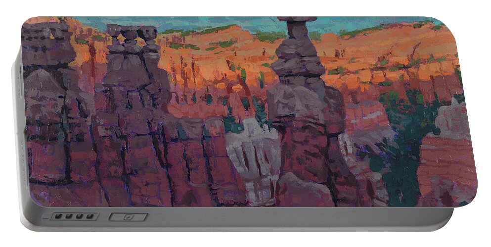 Bryce Canyon Portable Battery Charger featuring the painting Late afternoon Bryce by Stephen Bartholomew