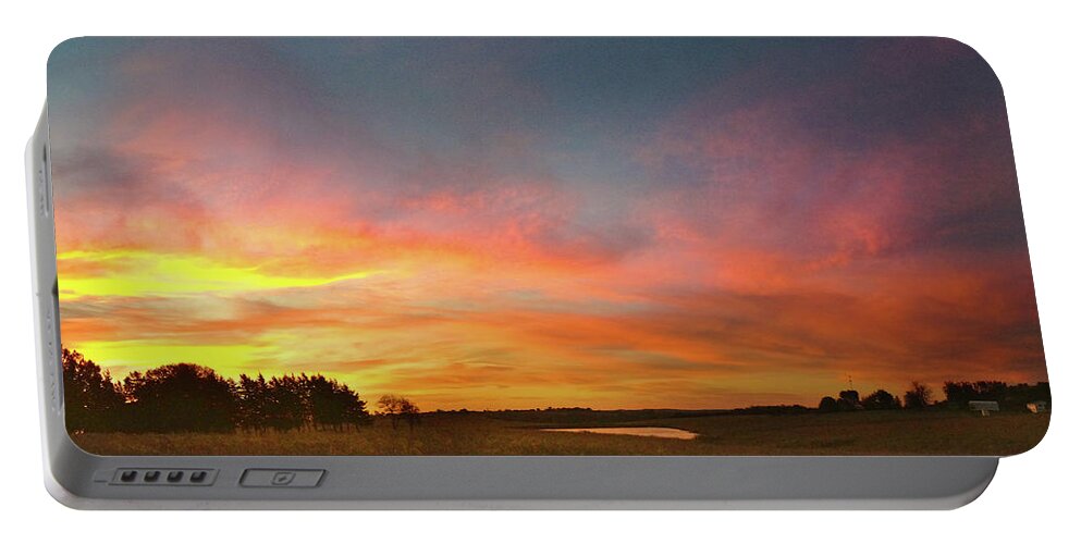 Sunrise Portable Battery Charger featuring the photograph Late October Sunrise by Rod Seel