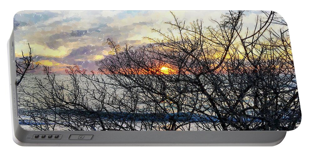 Susan Molnar Portable Battery Charger featuring the photograph Late Winter Sunset WC10-1 by Susan Molnar