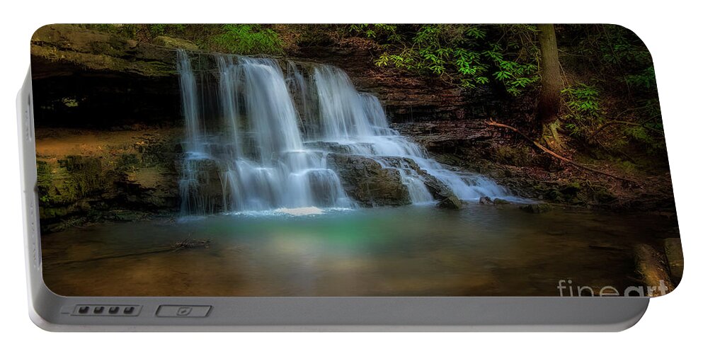 Laurel Run Portable Battery Charger featuring the photograph Laurel Run Falls by Shelia Hunt