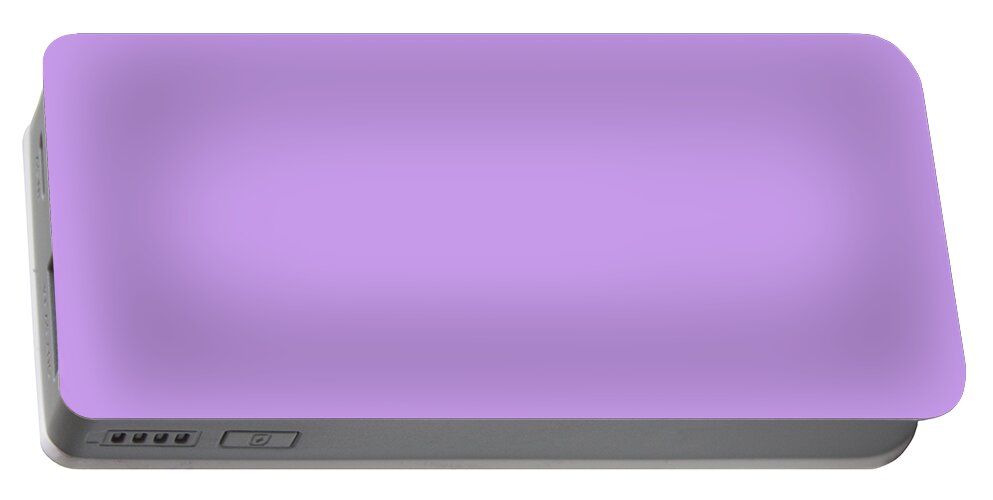 Lavender Portable Battery Charger featuring the digital art Lavender Solid Color match for Love and Peace Design by Delynn Addams