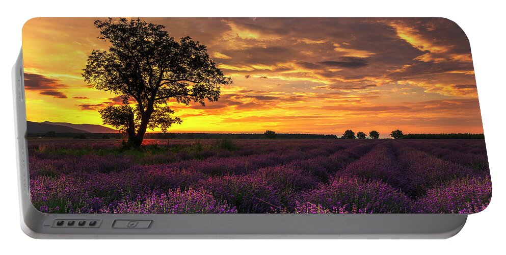 Bulgaria Portable Battery Charger featuring the photograph Lavender Sunrise by Evgeni Dinev