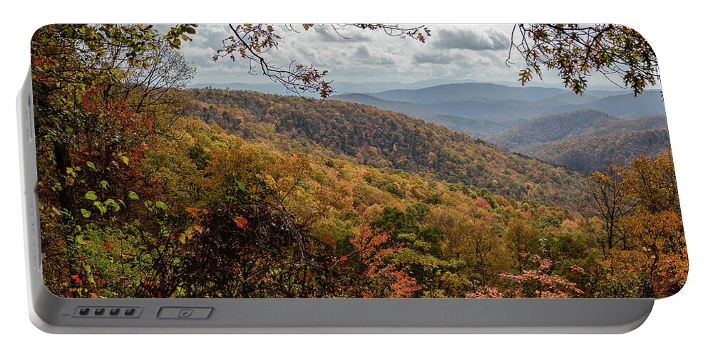 Blue Ridge Parkway Portable Battery Charger featuring the photograph Layers of Fall Mountains by Joni Eskridge