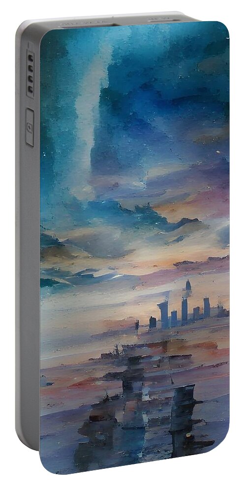  Portable Battery Charger featuring the digital art LayerTown by Rod Turner