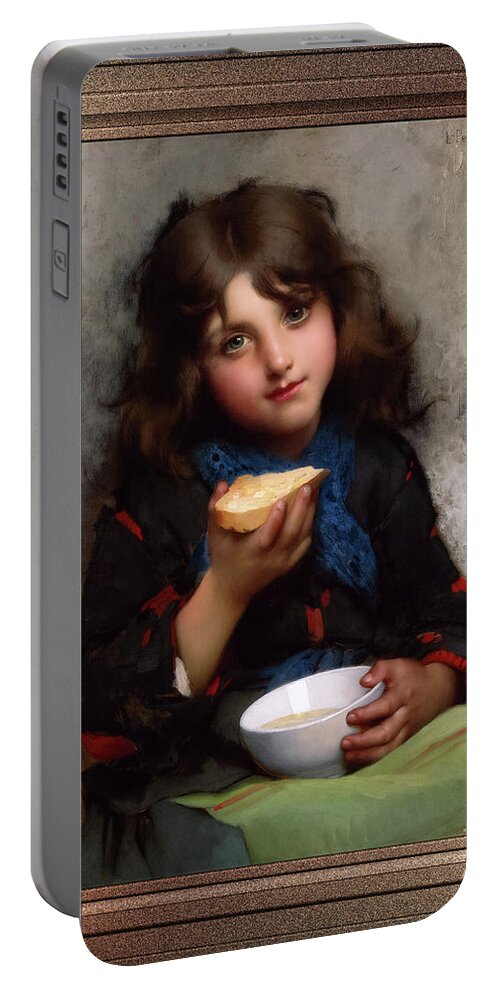 Le Casse-croûte Portable Battery Charger featuring the painting Le Casse-Croute by Leon-Jean-Basile Perrault Remastered Xzendor7 Fine Art Classical Reproductions by Xzendor7