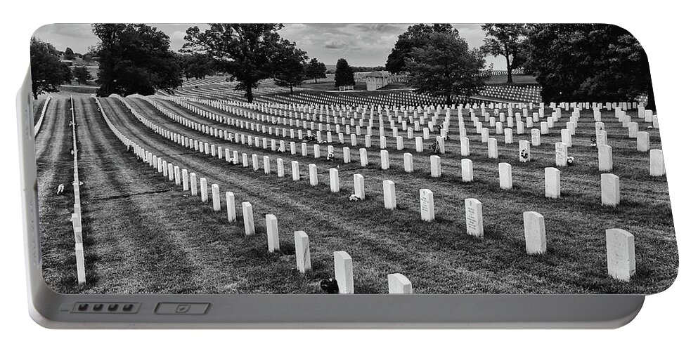 Leavenworth Portable Battery Charger featuring the photograph Leavenworth National Cemetery by Jim Mathis