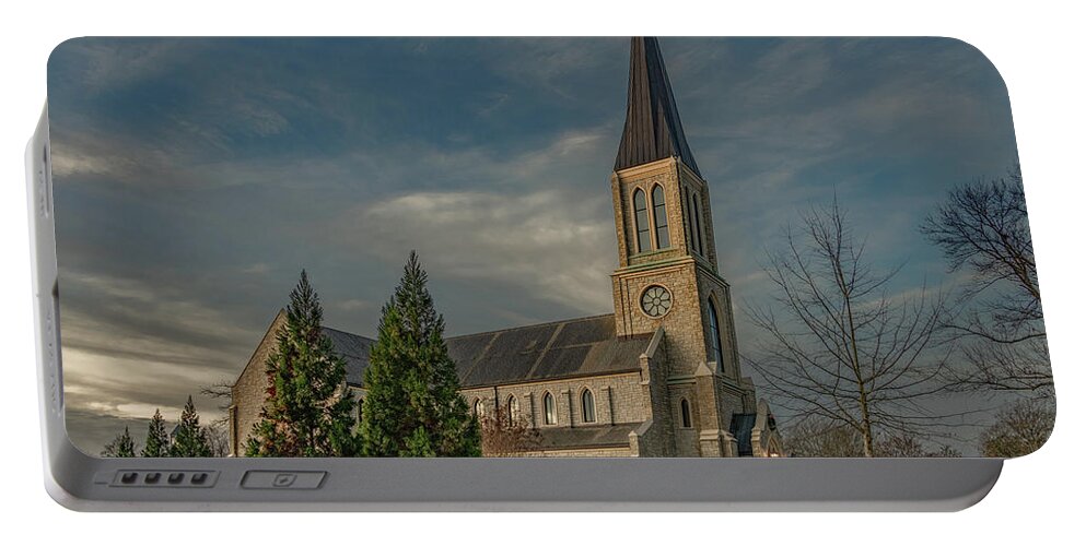 Lee University Portable Battery Charger featuring the photograph Lee University Chapel at First Light by Marcy Wielfaert
