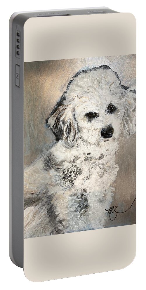 Poodle Portable Battery Charger featuring the painting Poodle by Melody Fowler