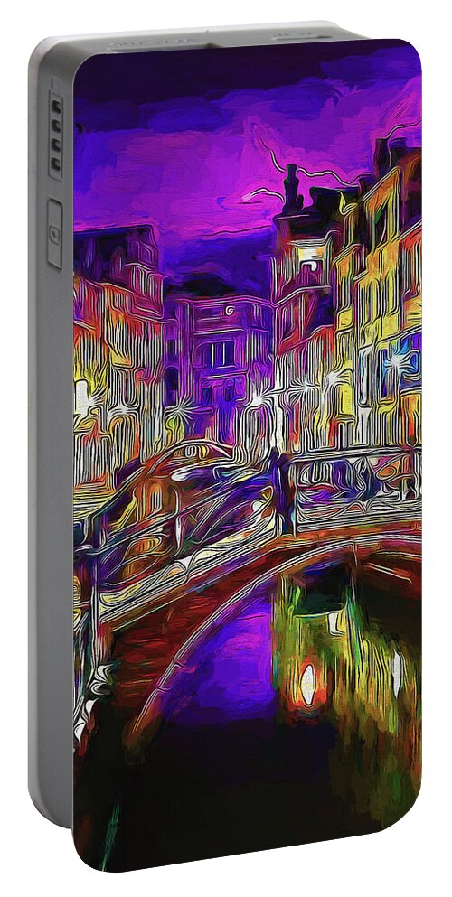 Paint Portable Battery Charger featuring the painting Light of Venice by Nenad Vasic
