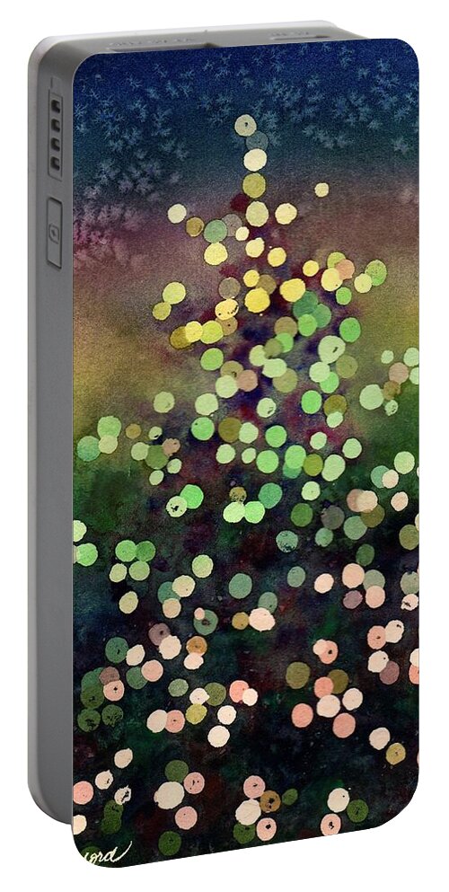 Christmas Painting Portable Battery Charger featuring the painting Light Up the Season by Anne Gifford