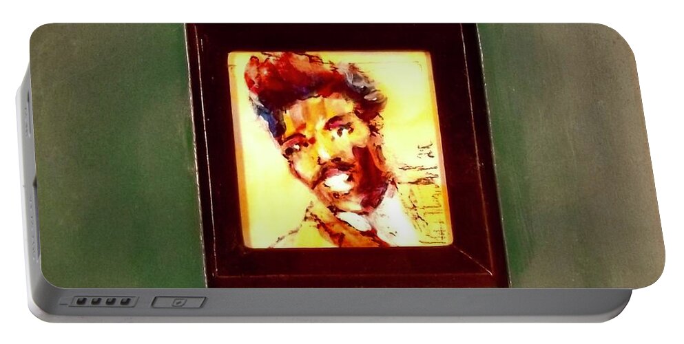 Painting Portable Battery Charger featuring the painting Lil Richard by Les Leffingwell