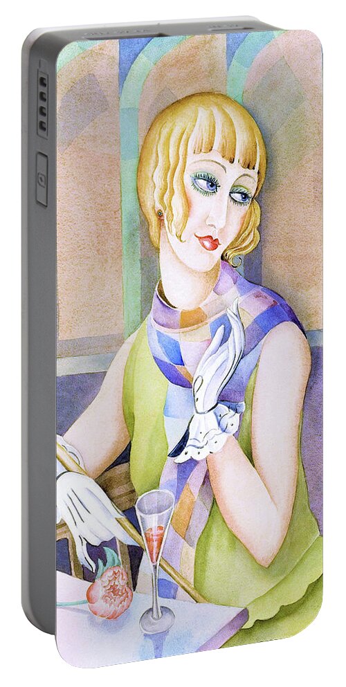 Gerda Wegener Portable Battery Charger featuring the painting Lili Elbe - Digital Remastered Edition by Gerda Wegener