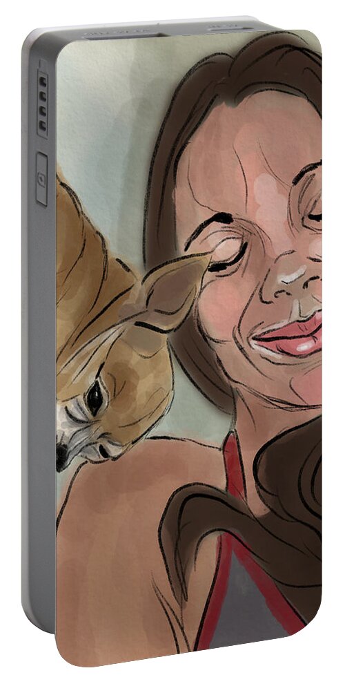 Portrait Portable Battery Charger featuring the digital art Lily And Riley by Michael Kallstrom
