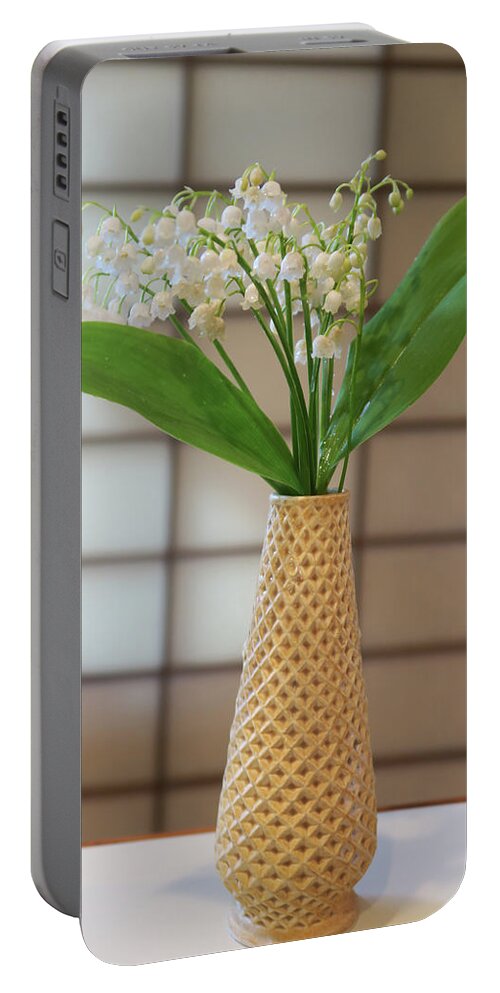 Lily Valley Portable Battery Charger featuring the photograph Lily of the Valley Bouquet by Shirley Heyn