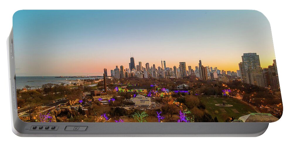 Lincoln Park Portable Battery Charger featuring the photograph Lincoln Park Lights by Bobby K