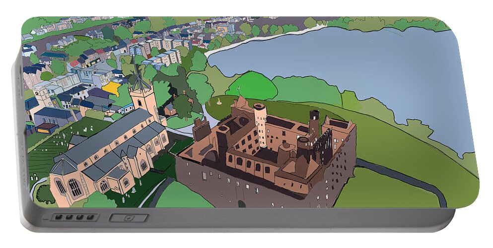 Linlithgow Portable Battery Charger featuring the digital art Linlithgow Palace by John Mckenzie